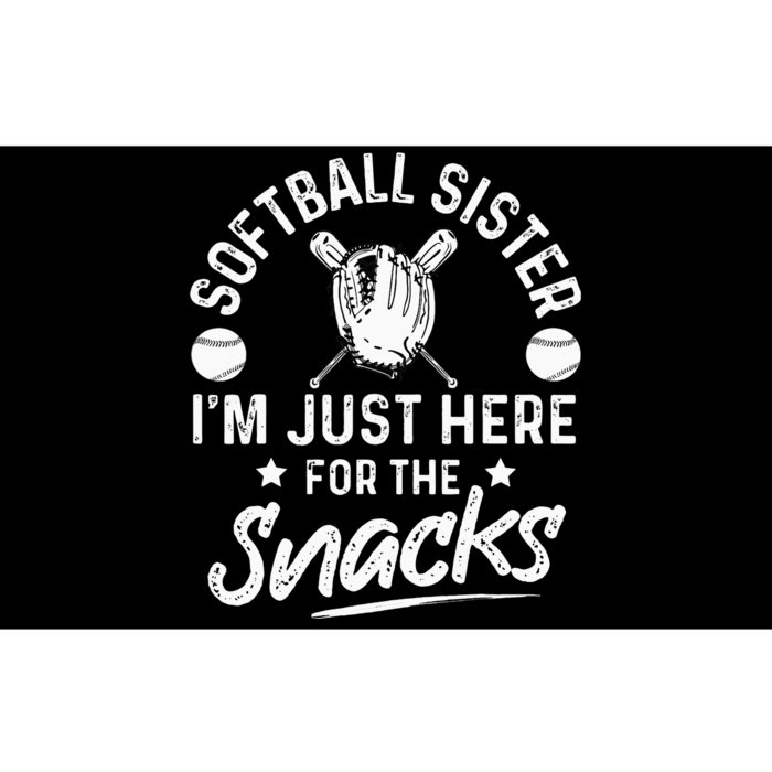 Softball sister I'm Just Here for the snacks retro Softball Bumper Sticker