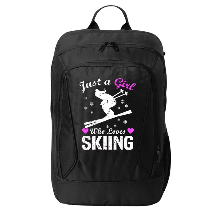 Skiing Skier Just A Who Loves Skiing Gift City Backpack