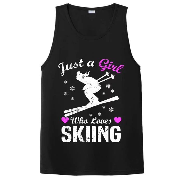 Skiing Skier Just A Who Loves Skiing Gift Performance Tank