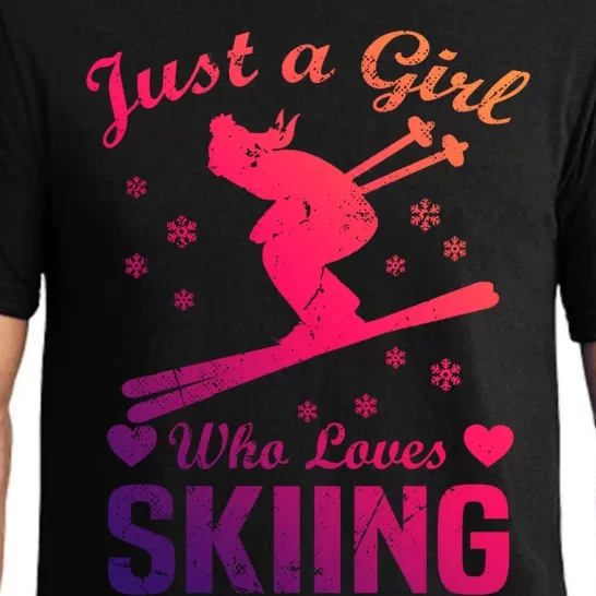 Skiing Skier Just A Who Loves Skiing Gift Pajama Set