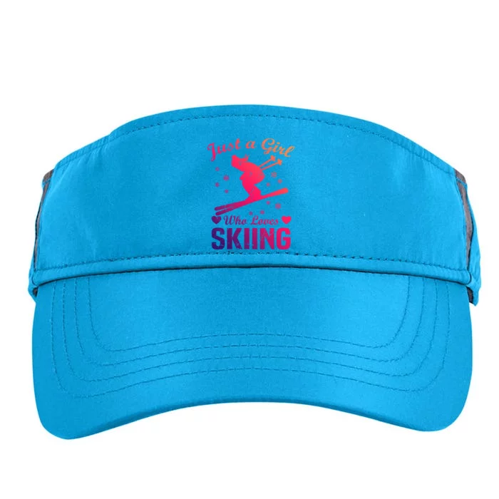 Skiing Skier Just A Who Loves Skiing Gift Adult Drive Performance Visor