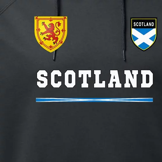 Scotland Sportssoccer Jersey Flag Football Performance Fleece Hoodie