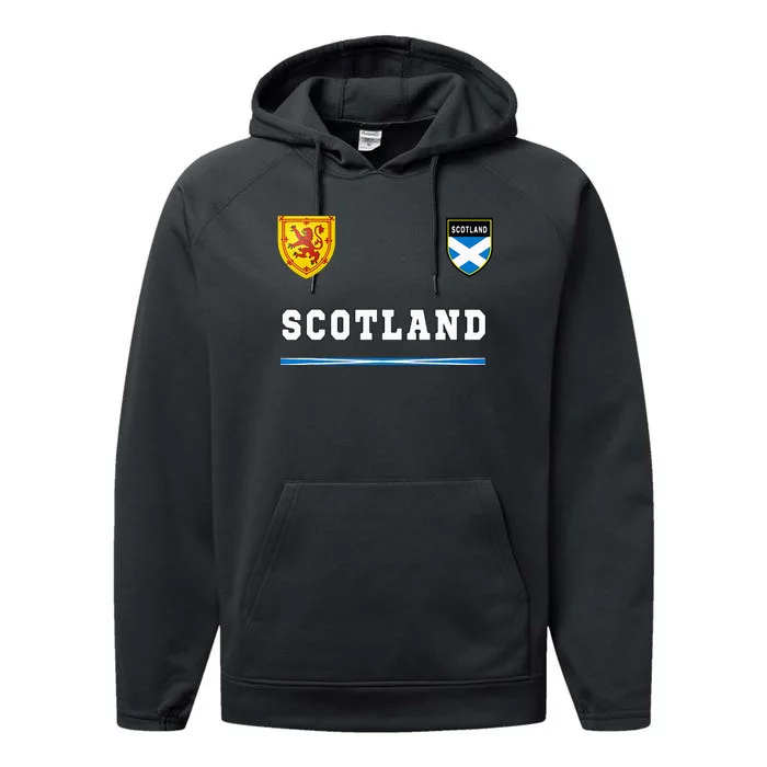 Scotland Sportssoccer Jersey Flag Football Performance Fleece Hoodie