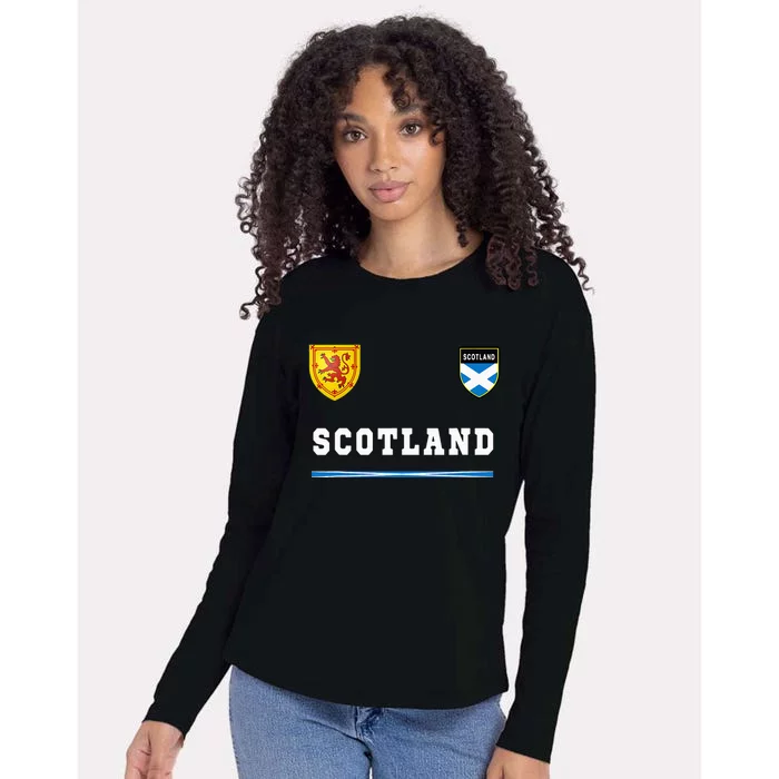 Scotland Sportssoccer Jersey Flag Football Womens Cotton Relaxed Long Sleeve T-Shirt