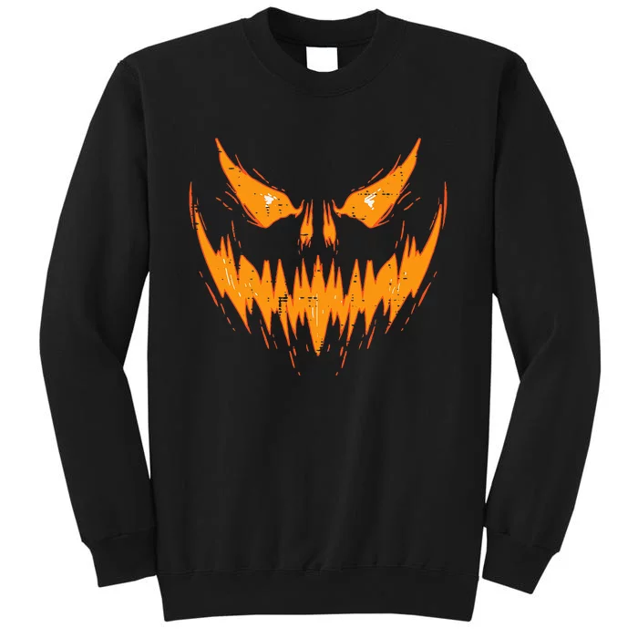 Scary Spooky Jack O Lantern Face Pumpkin Halloween Tall Sweatshirt