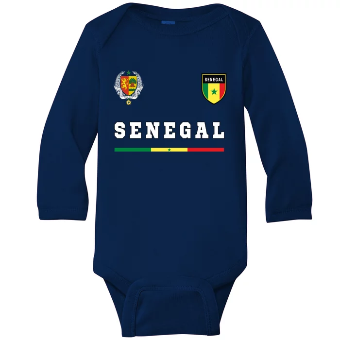 Senegal Sport/soccer Jersey Tee Flag Football Dakar Gift Baby Long Sleeve Bodysuit