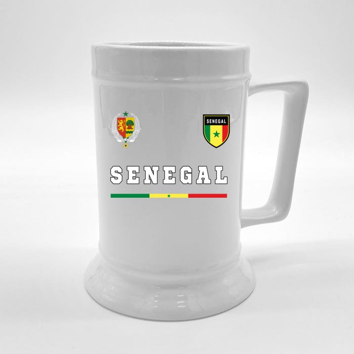 Senegal Sport/soccer Jersey Tee Flag Football Dakar Gift Front & Back Beer Stein