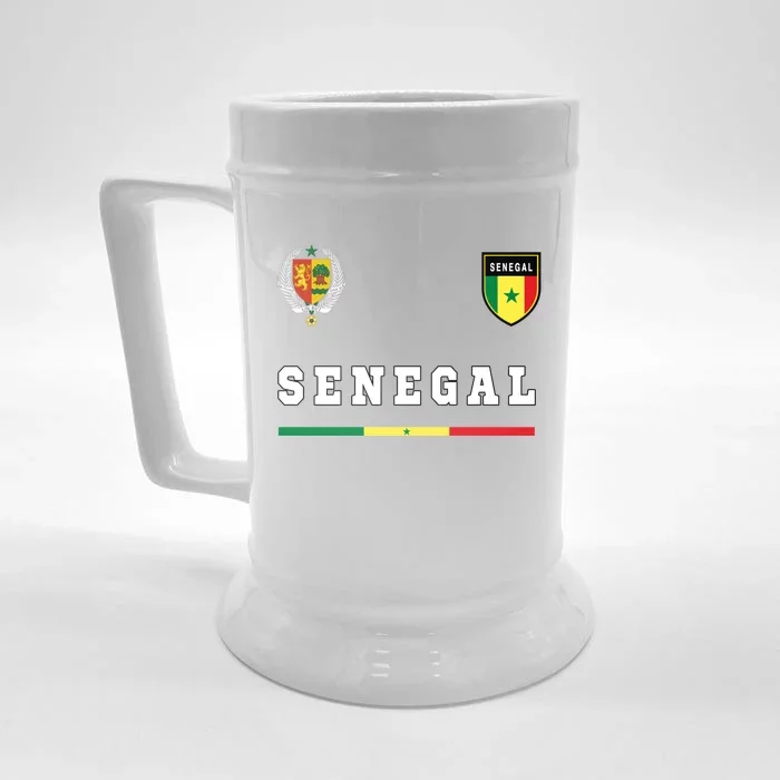 Senegal Sport/soccer Jersey Tee Flag Football Dakar Gift Front & Back Beer Stein