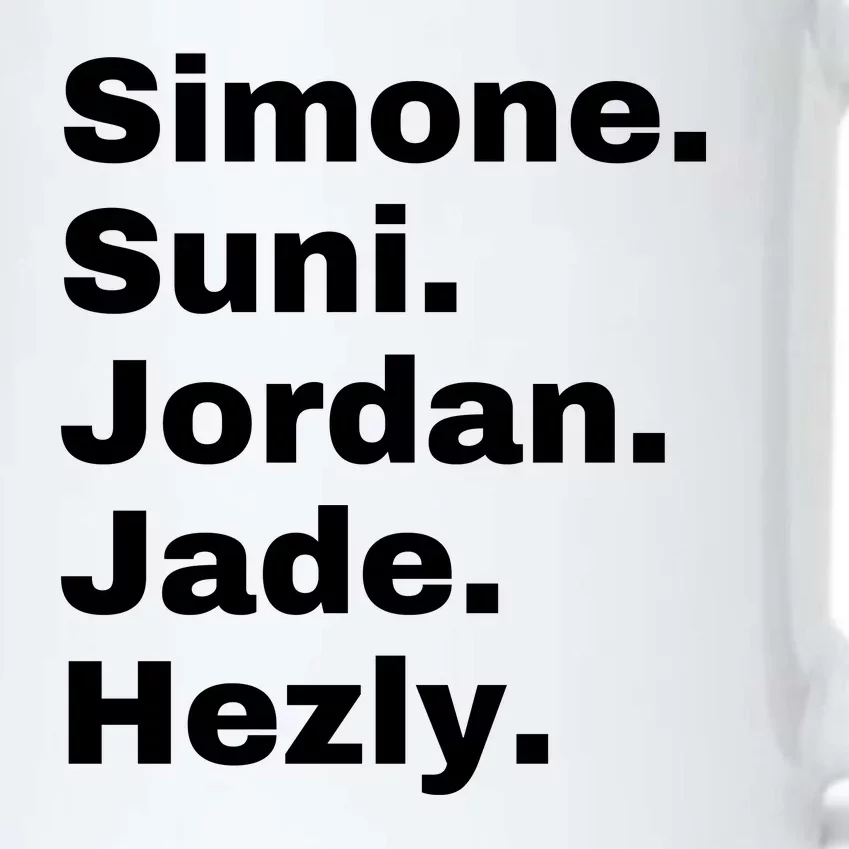 Simone. Suni. Jordan. Jade. Hezly Black Color Changing Mug