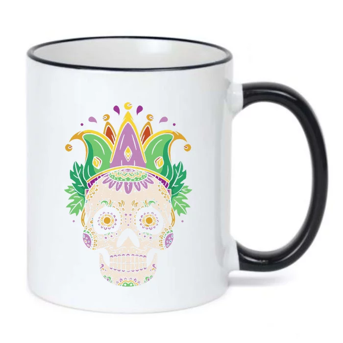 Sugar Skull Jester Costume Mardi Gras Festival Black Color Changing Mug