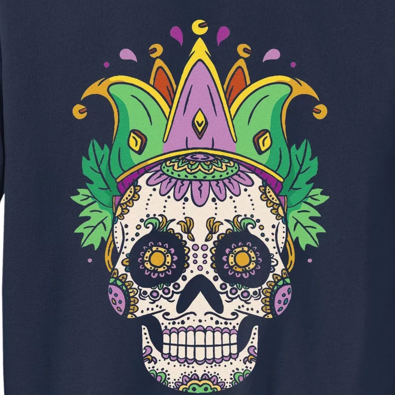 Sugar Skull Jester Costume Mardi Gras Festival Sweatshirt