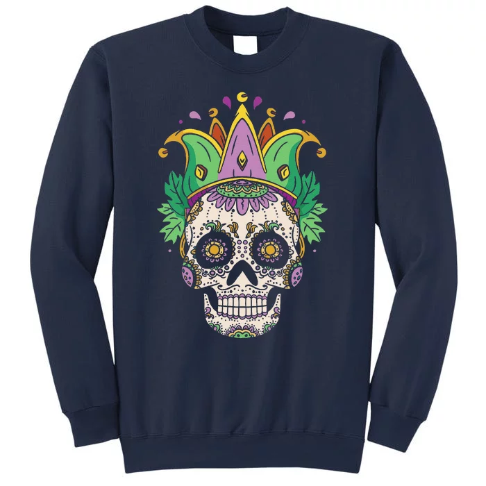 Sugar Skull Jester Costume Mardi Gras Festival Sweatshirt