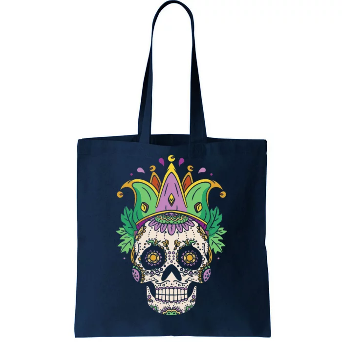 Sugar Skull Jester Costume Mardi Gras Festival Tote Bag