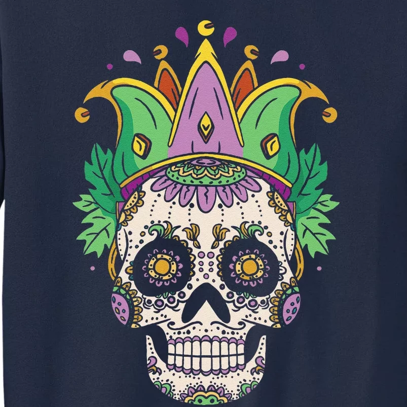 Sugar Skull Jester Costume Mardi Gras Festival Tall Sweatshirt