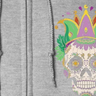 Sugar Skull Jester Costume Mardi Gras Festival Full Zip Hoodie