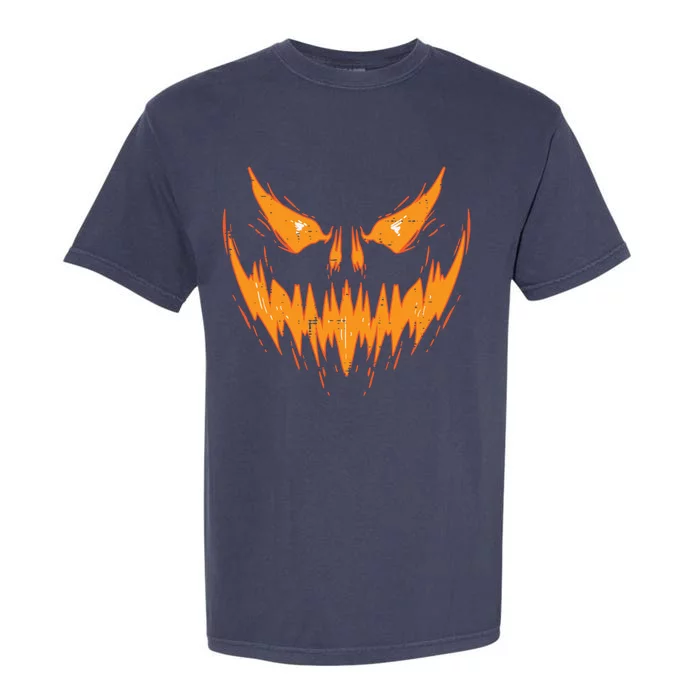 Scary Spooky Jack O Lantern Face Pumpkin Halloween Gift Garment-Dyed Heavyweight T-Shirt