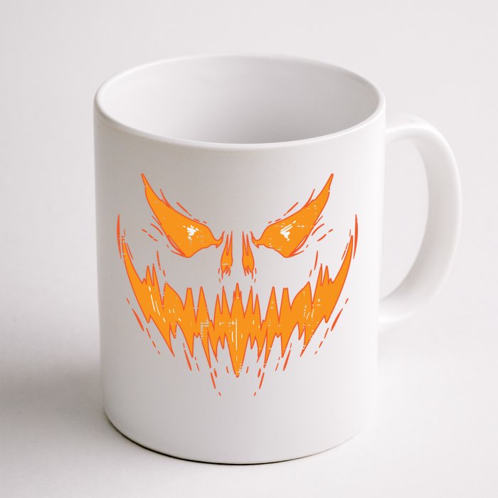 Scary Spooky Jack O Lantern Face Pumpkin Halloween Gift Front & Back Coffee Mug