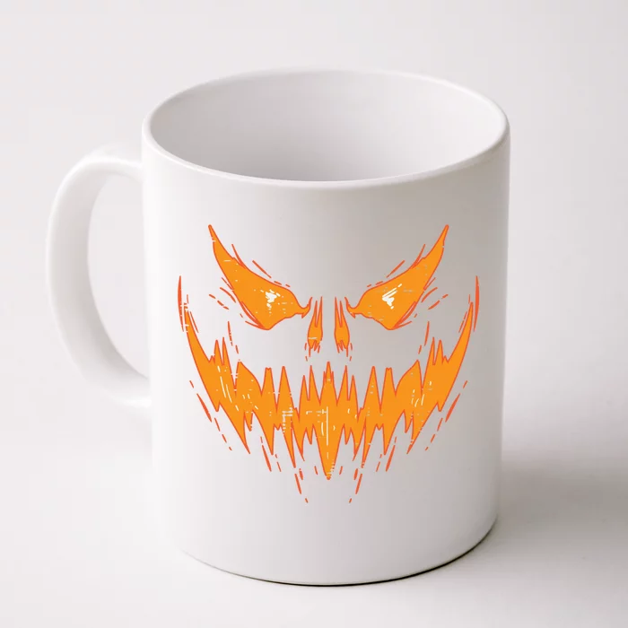 Scary Spooky Jack O Lantern Face Pumpkin Halloween Gift Front & Back Coffee Mug