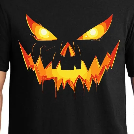 Scary Spooky Jack O Lantern Face Pumpkin Halloween Pajama Set