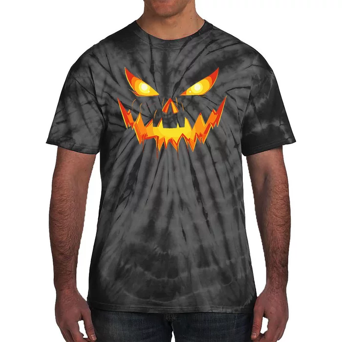 Scary Spooky Jack O Lantern Face Pumpkin Halloween Tie-Dye T-Shirt