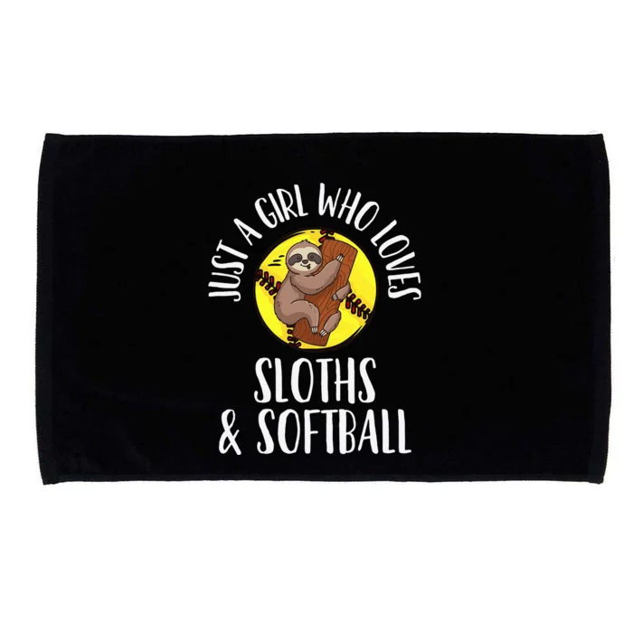 Softball Sloth Just a Who Loves Sloths & Softball Microfiber Hand Towel