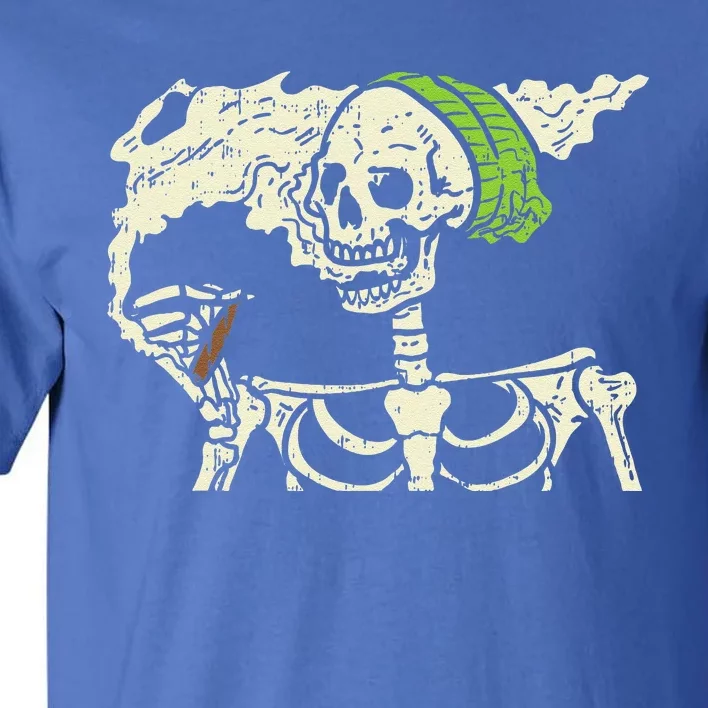 Smoking Skeleton Joint Funny Weed Pot 420 Cannabis Halloween Tall T-Shirt