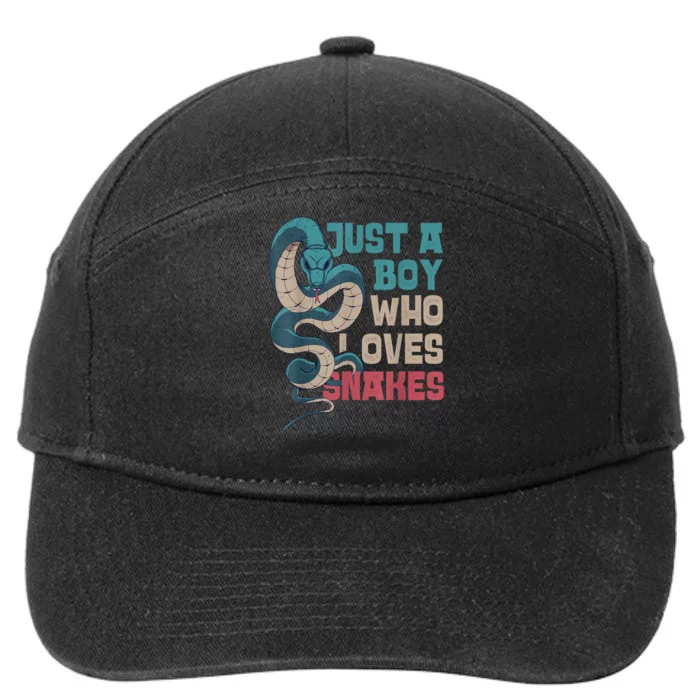 Snake Serpent Just A Boy Who Loves Snakes 7-Panel Snapback Hat