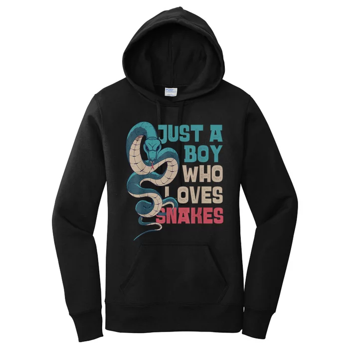 Snake Serpent Just A Boy Who Loves Snakes Women's Pullover Hoodie