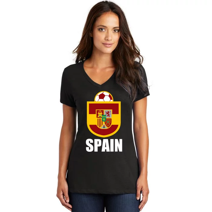 Spain Soccer Jersey Spain Football Fans Women's V-Neck T-Shirt