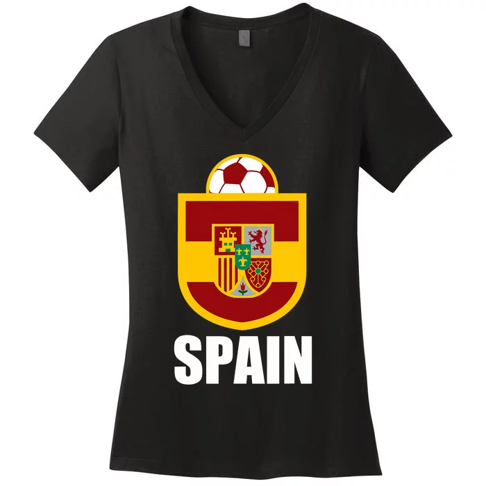 Spain Soccer Jersey Spain Football Fans Women's V-Neck T-Shirt