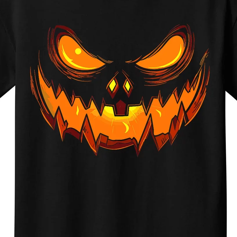 Scary Spooky Jack O Lantern Face Pumpkin Halloween Kids T-Shirt