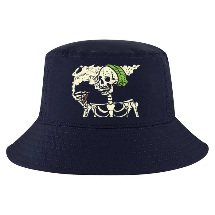 Smoking Skeleton Joint Funny Weed Pot 420 Cannabis Halloween Cool Comfort Performance Bucket Hat