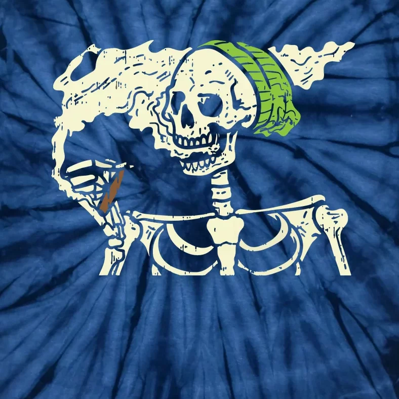 Smoking Skeleton Joint Funny Weed Pot 420 Cannabis Halloween Tie-Dye T-Shirt