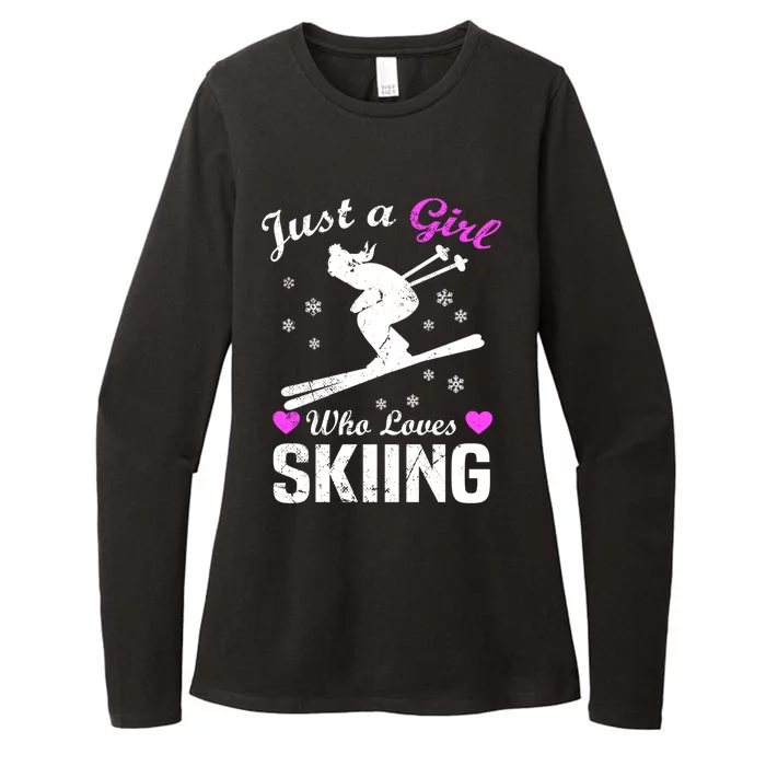 Skiing Skier Just A Who Loves Skiing Great Gift Womens CVC Long Sleeve Shirt