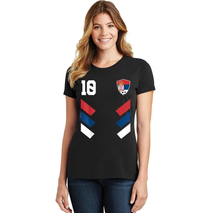 Serbia Soccer Jersey Serbian Football Shirt Flag Women's T-Shirt