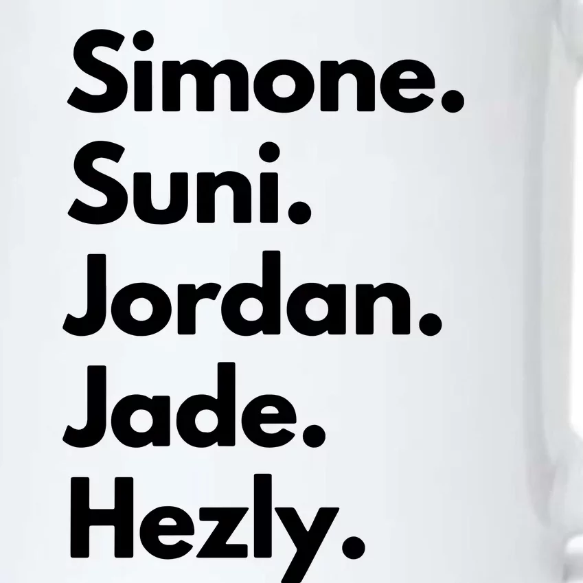 Simone. Suni. Jordan. Jade. Hezly Black Color Changing Mug