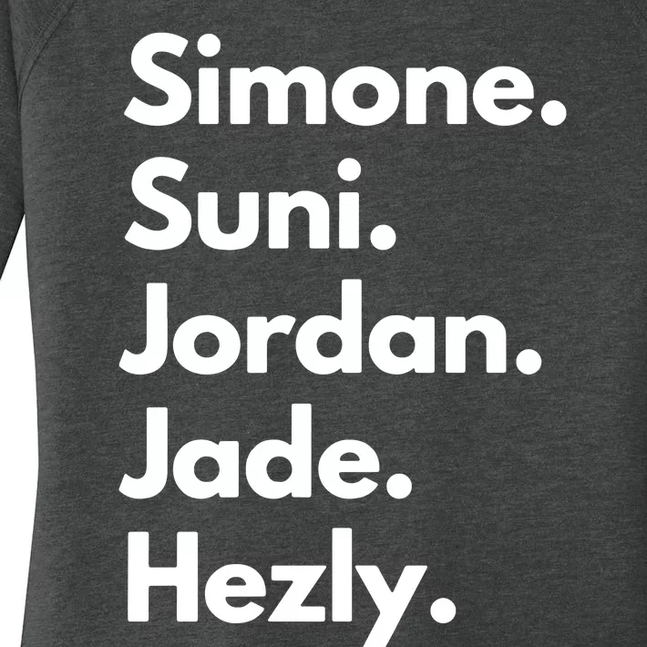 Simone. Suni. Jordan. Jade. Hezly Women's Perfect Tri Tunic Long Sleeve Shirt