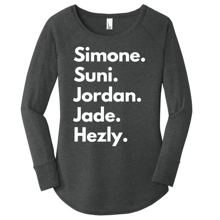 Simone. Suni. Jordan. Jade. Hezly Women's Perfect Tri Tunic Long Sleeve Shirt