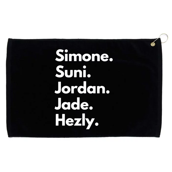 Simone. Suni. Jordan. Jade. Hezly Grommeted Golf Towel