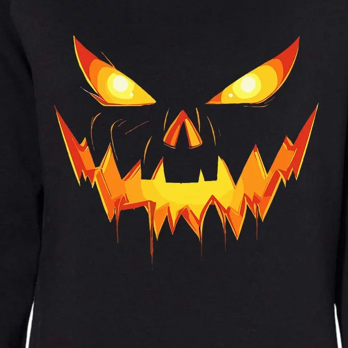 Scary Spooky Jack O Lantern Face Pumpkin Halloween Womens California Wash Sweatshirt