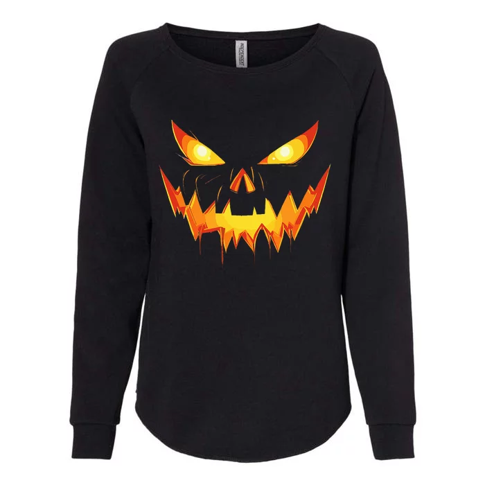 Scary Spooky Jack O Lantern Face Pumpkin Halloween Womens California Wash Sweatshirt