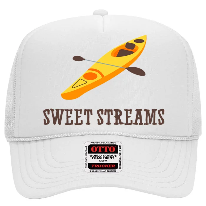 Sweet Streams Kayak Canoeing Boat High Crown Mesh Trucker Hat