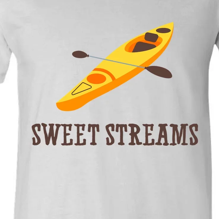 Sweet Streams Kayak Canoeing Boat V-Neck T-Shirt