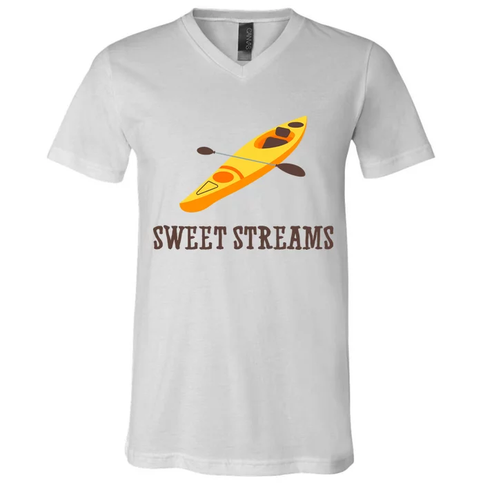 Sweet Streams Kayak Canoeing Boat V-Neck T-Shirt