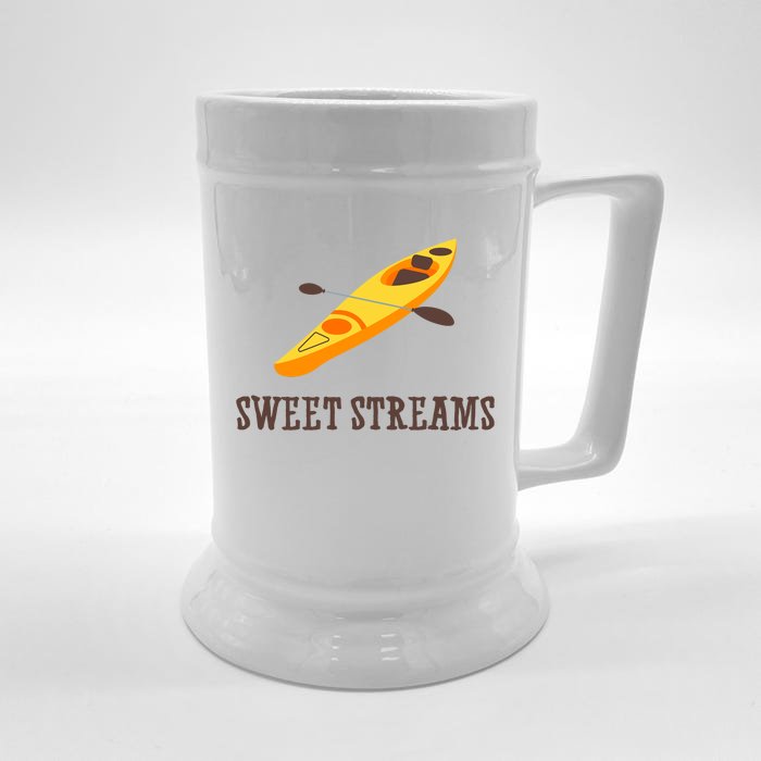 Sweet Streams Kayak Canoeing Boat Front & Back Beer Stein