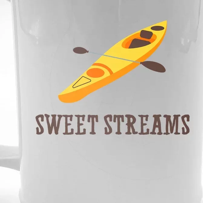 Sweet Streams Kayak Canoeing Boat Front & Back Beer Stein