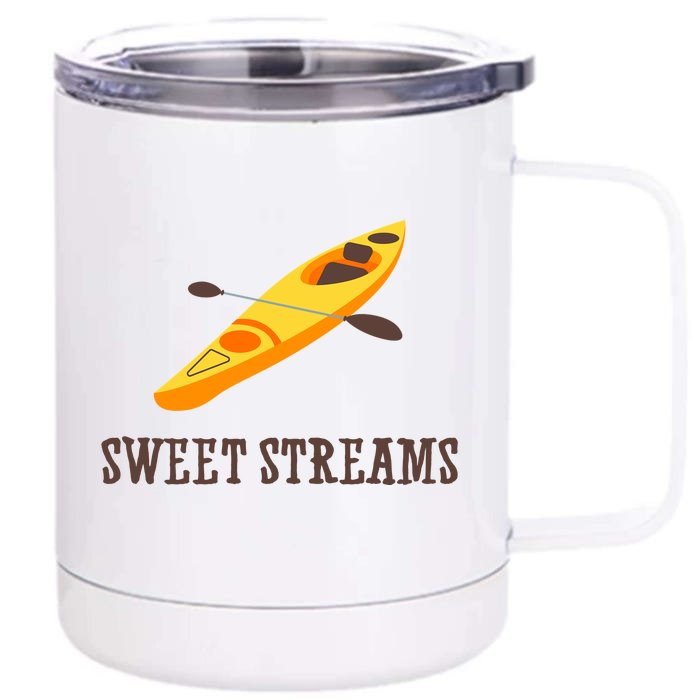 Sweet Streams Kayak Canoeing Boat Front & Back 12oz Stainless Steel Tumbler Cup