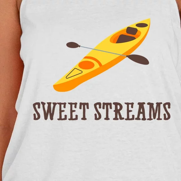 Sweet Streams Kayak Canoeing Boat Women's Knotted Racerback Tank