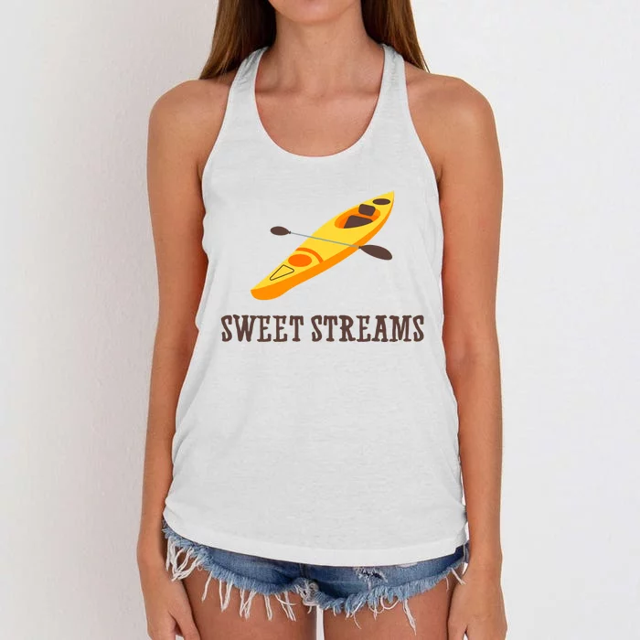 Sweet Streams Kayak Canoeing Boat Women's Knotted Racerback Tank