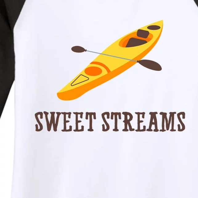 Sweet Streams Kayak Canoeing Boat Women's Tri-Blend 3/4-Sleeve Raglan Shirt